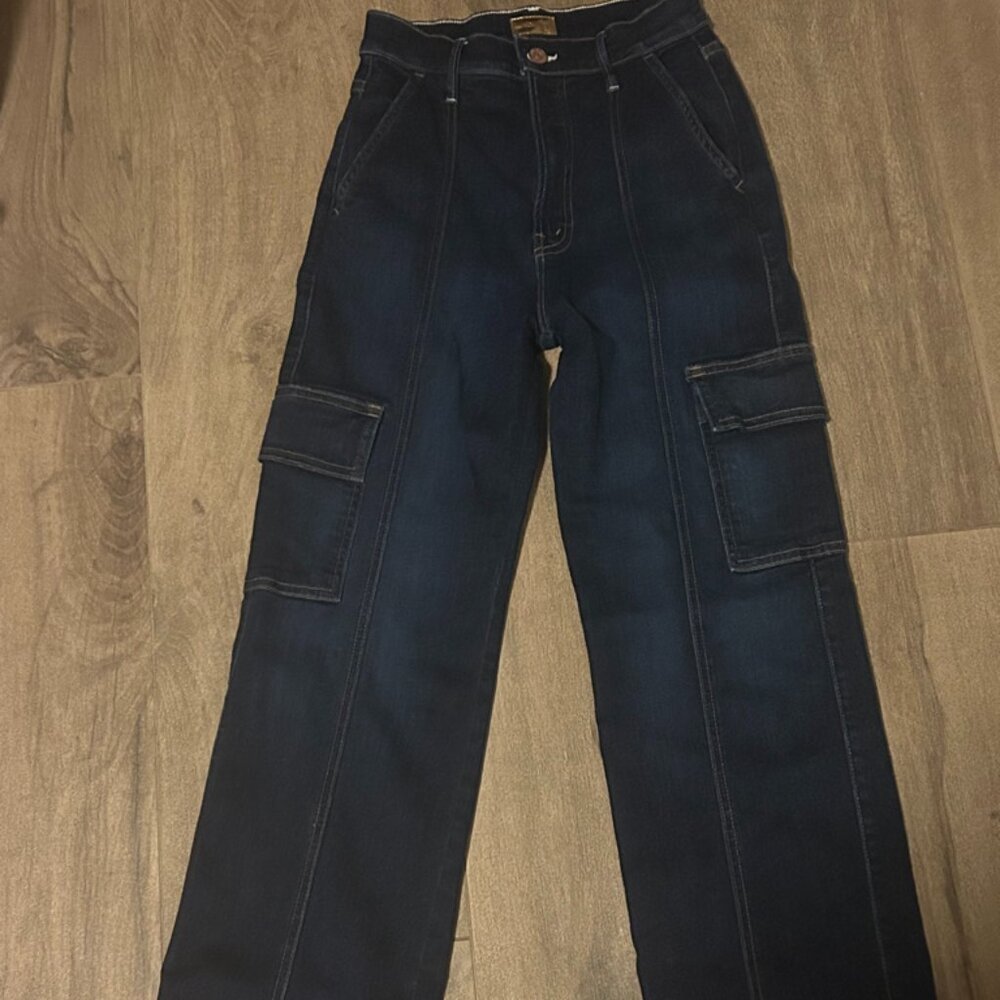 MOTHER Denim Jeans The Rambler Off Limits Cargo Ankle High Rise Stretch Size 23